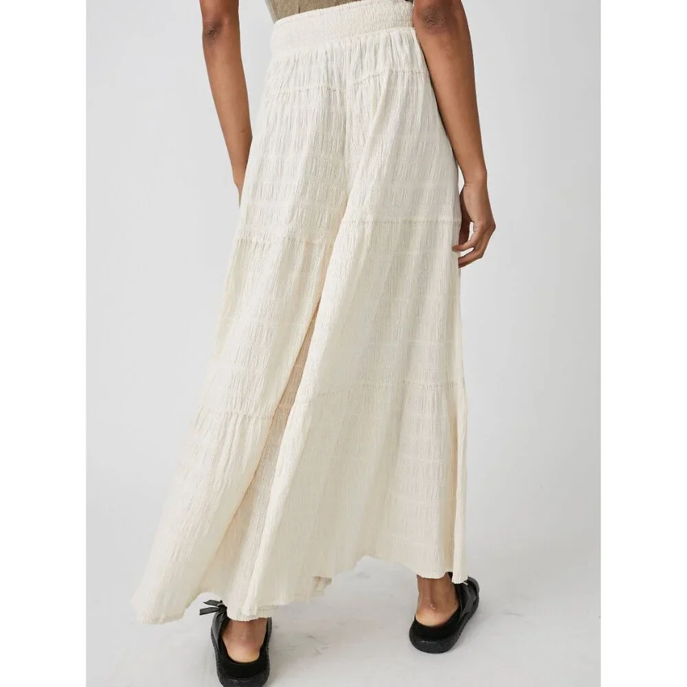Elegant Cream Wide-Leg Pants By Free People